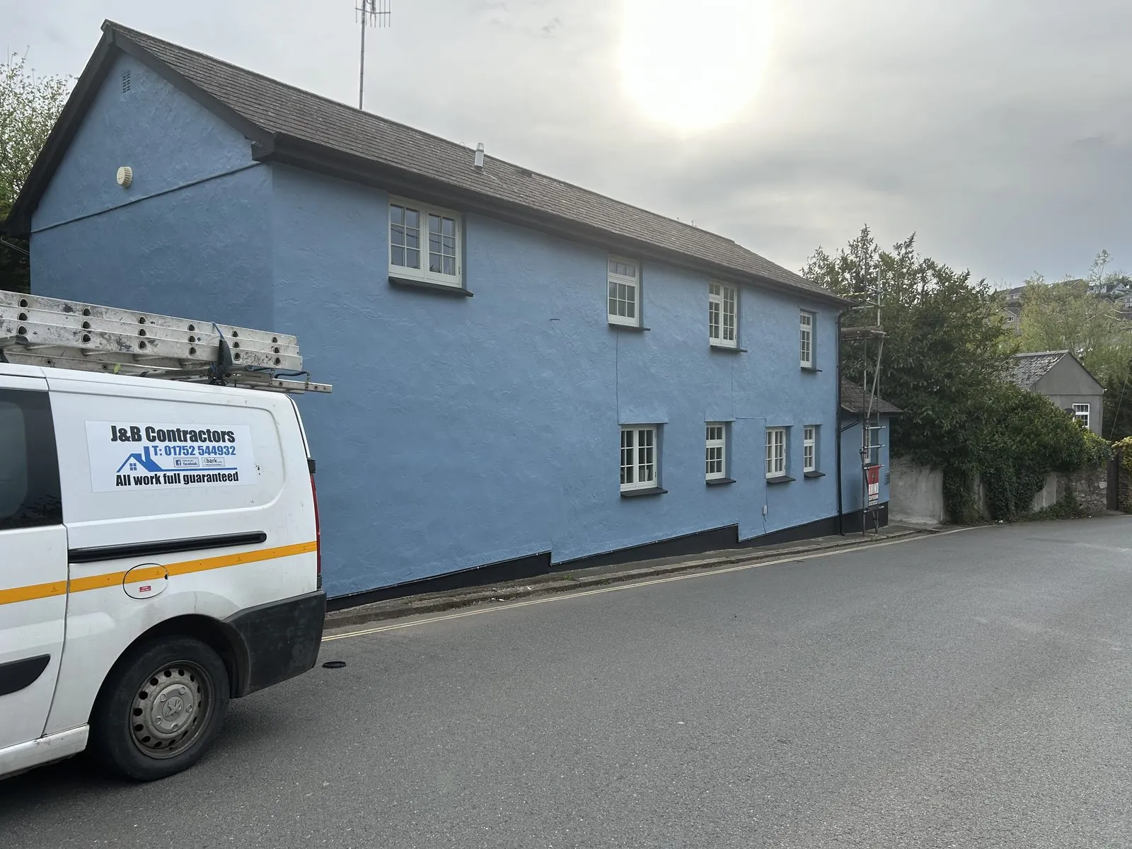 Exterior painting of a detached house in Sidmouth