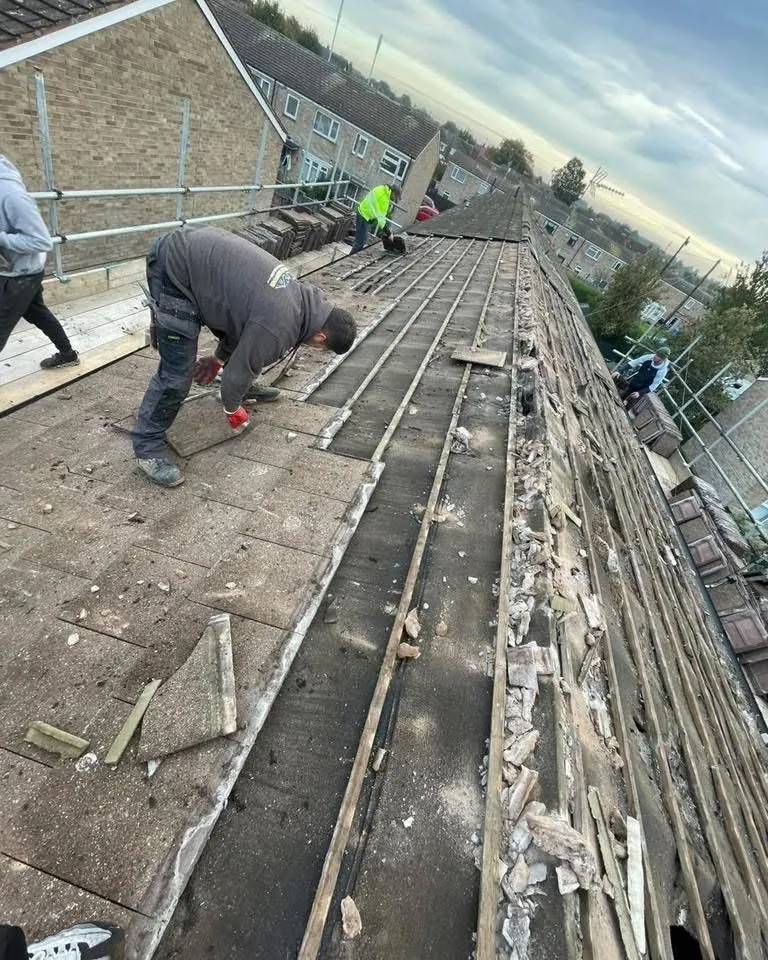 Roof strip and re-felt in progress in Sidmouth